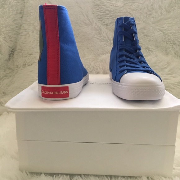 NIB Calvin Klein 205W39NYC blue canvas sneakers - Picture 7 of 8